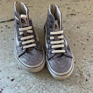 Little Girls - Vans silver, sparkly high tops